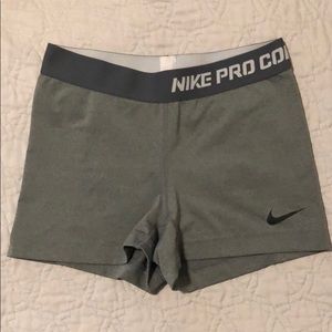 Grey Nike pro combat shorts